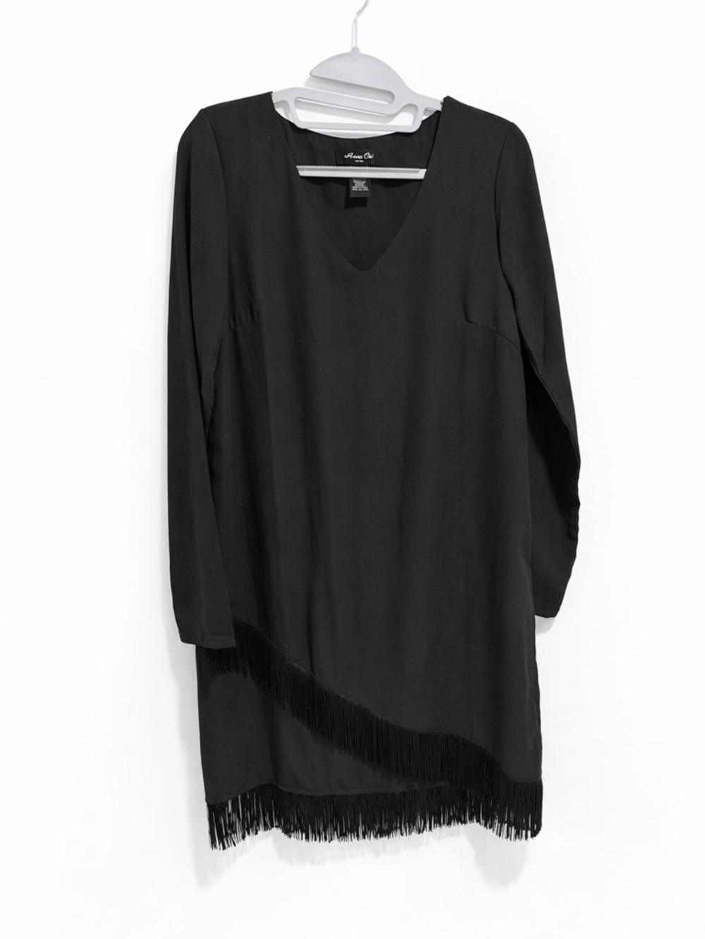 Anna Cai New York Black Fringe-Trim Midi Dress